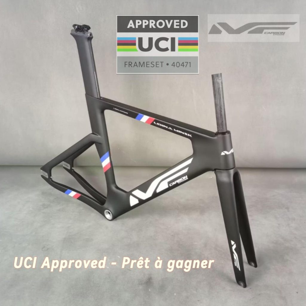 Le cadre piste LEHNA MINSK de MF CARBON CYCLES obtient le label UCI. Un cadre carbone T1000/T800 taillé pour la vitesse, disponible dès 1349 € TTC en lancement.